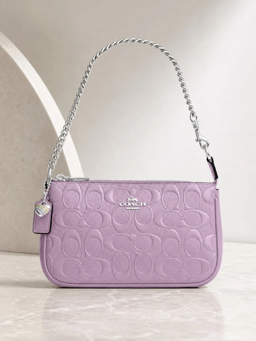 Coach Nolita 19 Women's Signature Canvas Crossbody Purple Bag