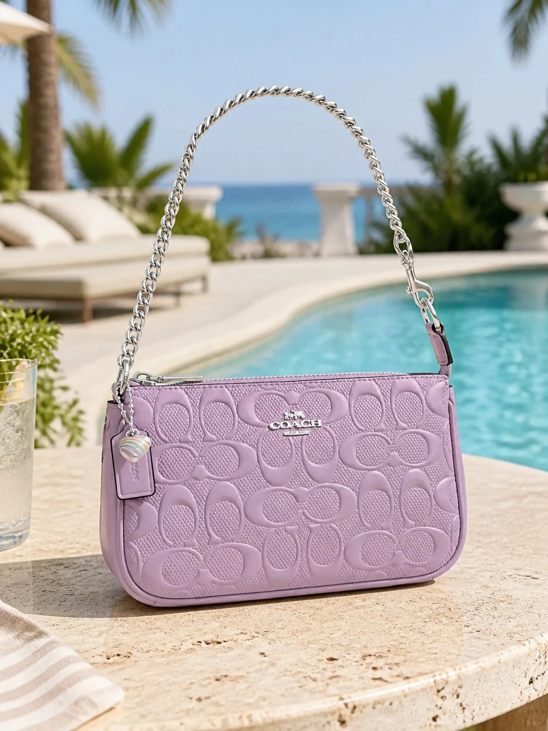 Coach Nolita 19 Women's Signature Canvas Crossbody Purple Bag
