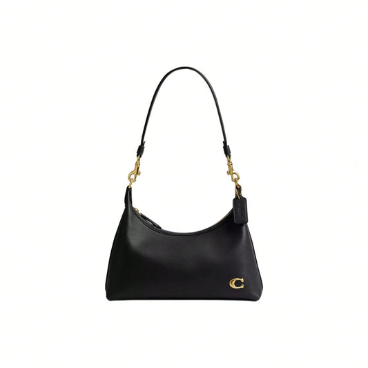 COACH Juliet 25 Metal Logo Leather Crossbody Shoulder Bag Medium Women's Black