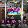Multicolor LED Neon Open Welcome Sign