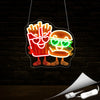 Hamburger Fries Neon Wall Sign