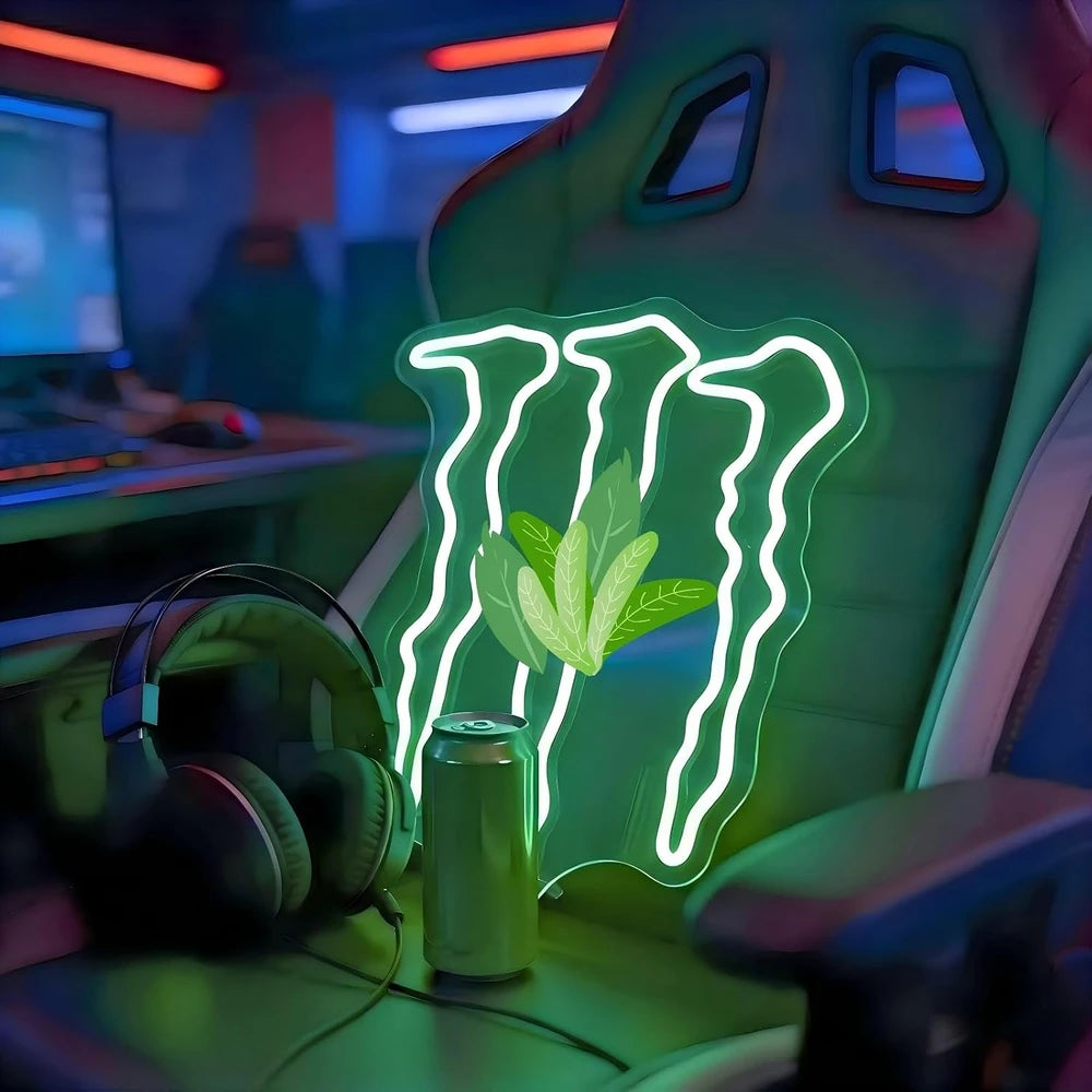 Green LED Monster Energy Drink Claw Neon Sign