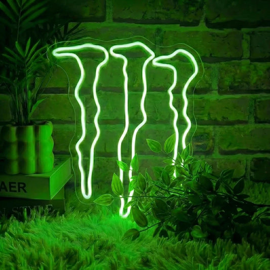 Green LED Monster Energy Drink Claw Neon Sign