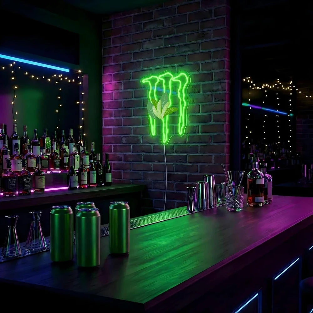 Green LED Monster Energy Drink Claw Neon Sign