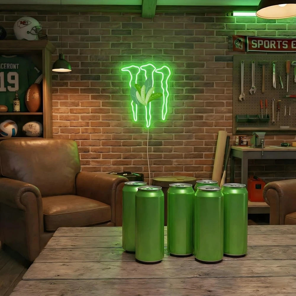 Green LED Monster Energy Drink Claw Neon Sign