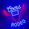 Coors Rodeo Cowboy Western Bar Neon Sign