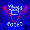 Coors Rodeo Cowboy Western Bar Neon Sign