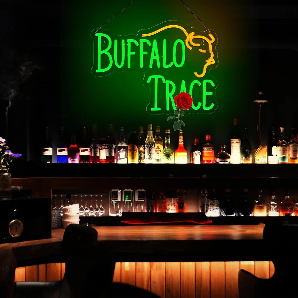 Buffalo Trace Whiskey Bar LED Neon Sign