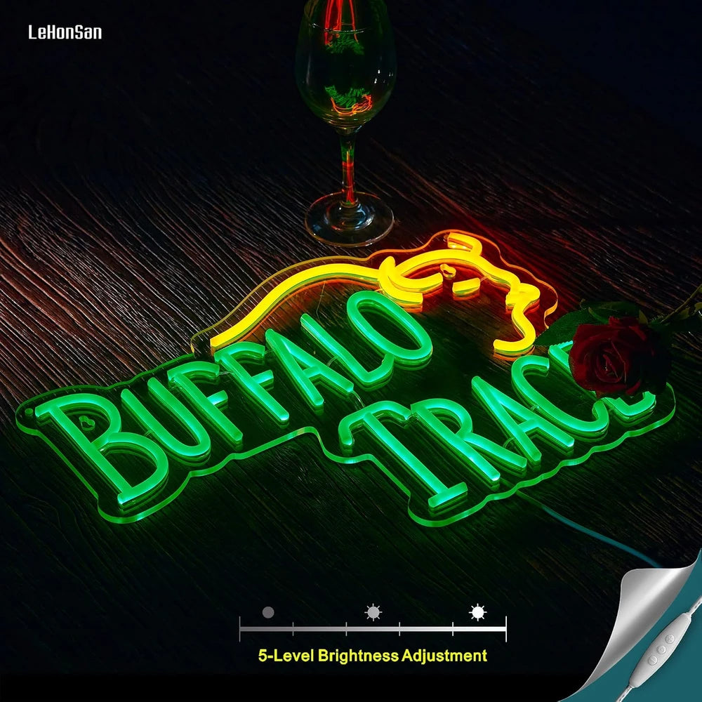 Buffalo Trace Whiskey Bar LED Neon Sign