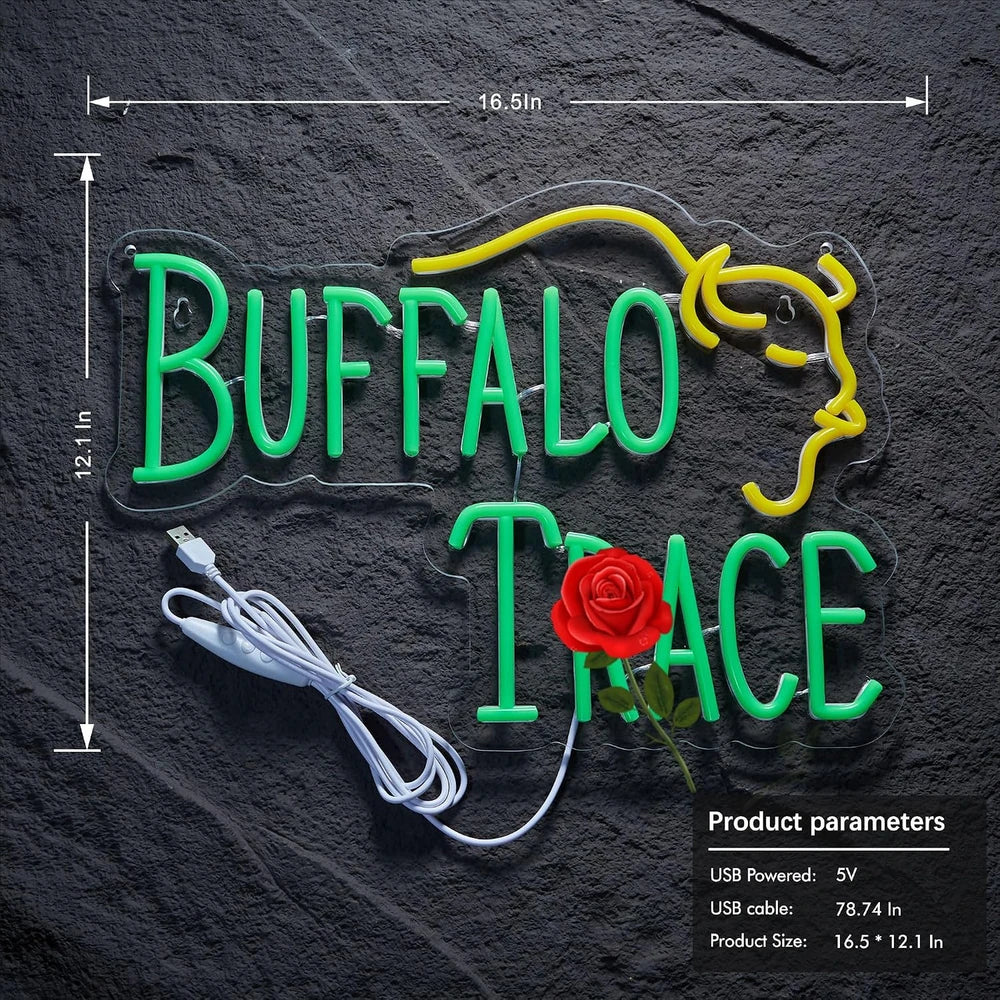 Buffalo Trace Whiskey Bar LED Neon Sign