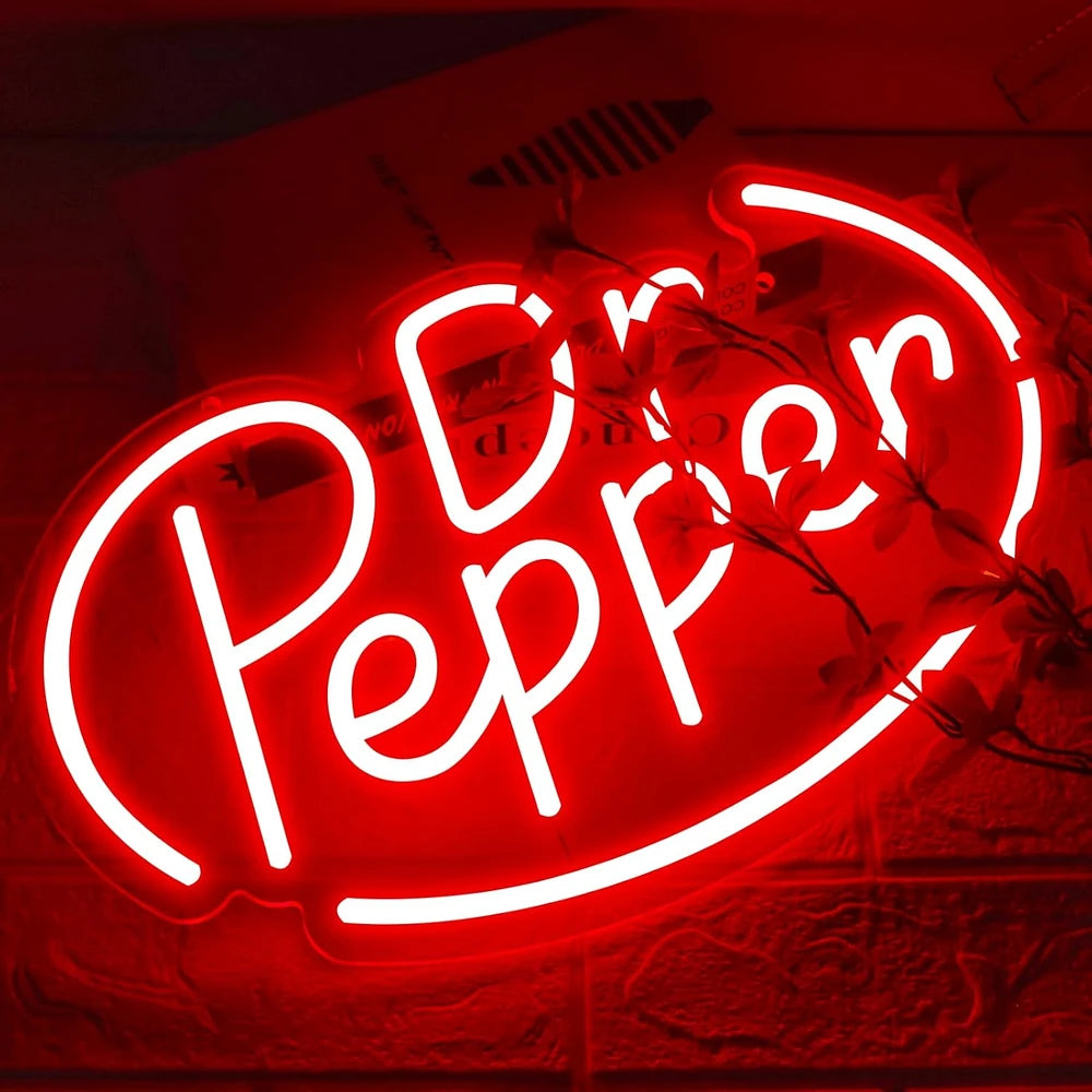 Dr Pepper Soda Red Neon Wall Sign