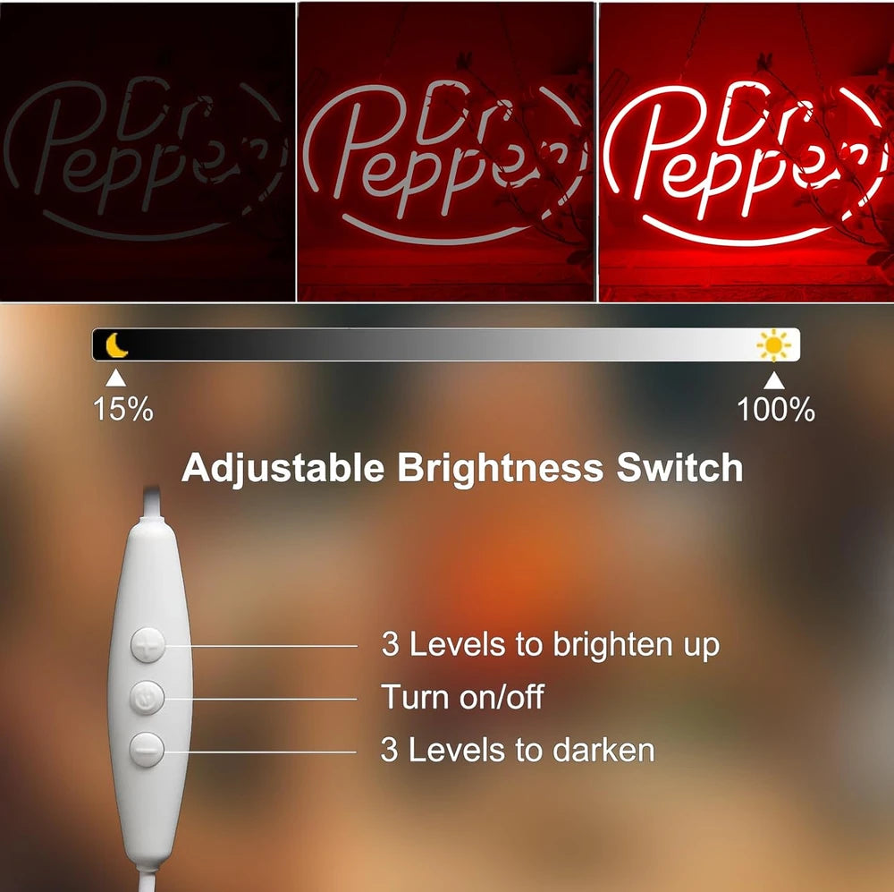 Dr Pepper Soda Red Neon Wall Sign