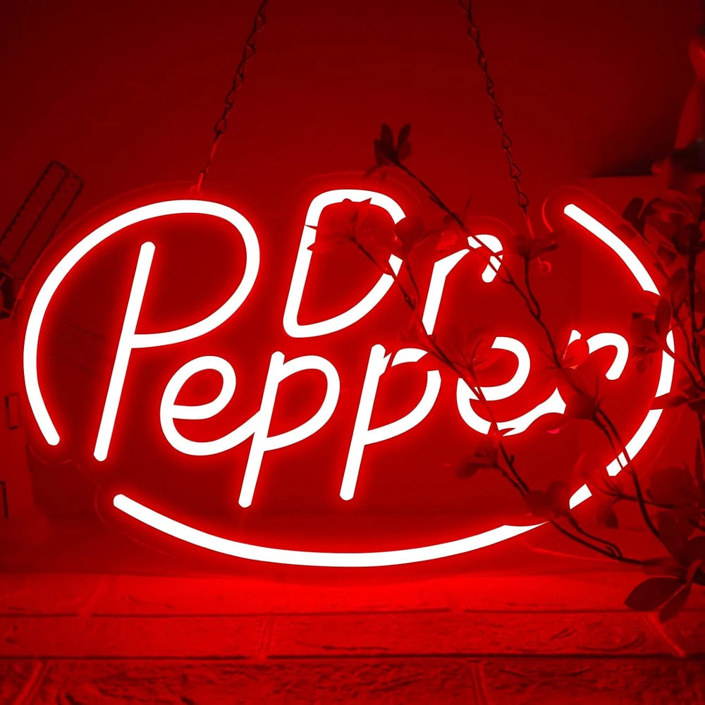 Dr Pepper Soda Red Neon Wall Sign