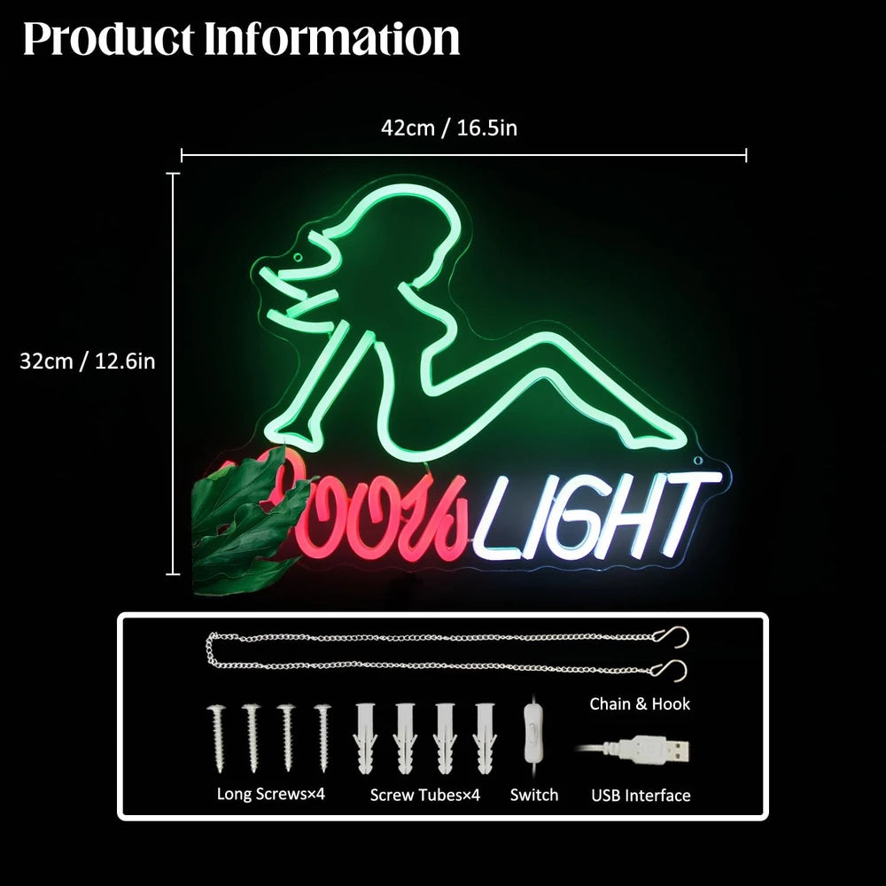 Coors Light Sexy Lady Beer Neon Sign