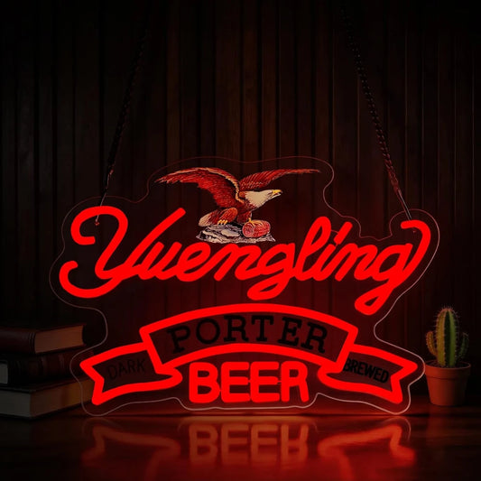 Red Yuengling Eagle Beer Bar Neon Sign