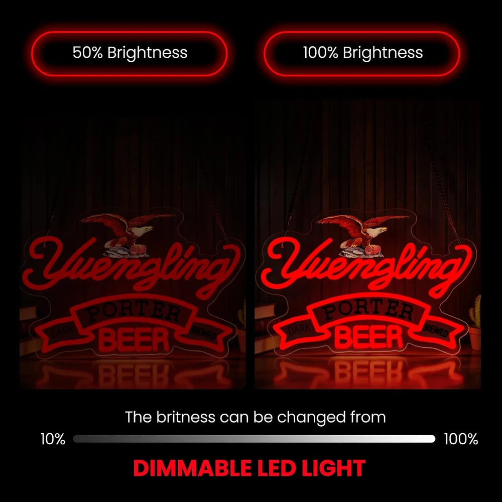 Red Yuengling Eagle Beer Bar Neon Sign