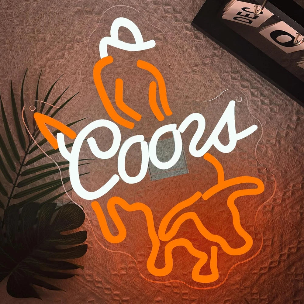 Coors Bullrider Bar Beer Neon Sign
