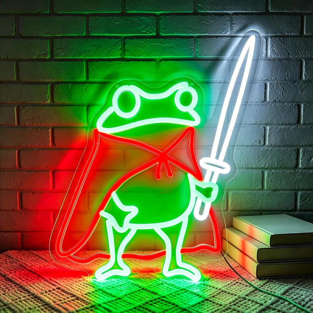 Frog Warrior Neon Sign
