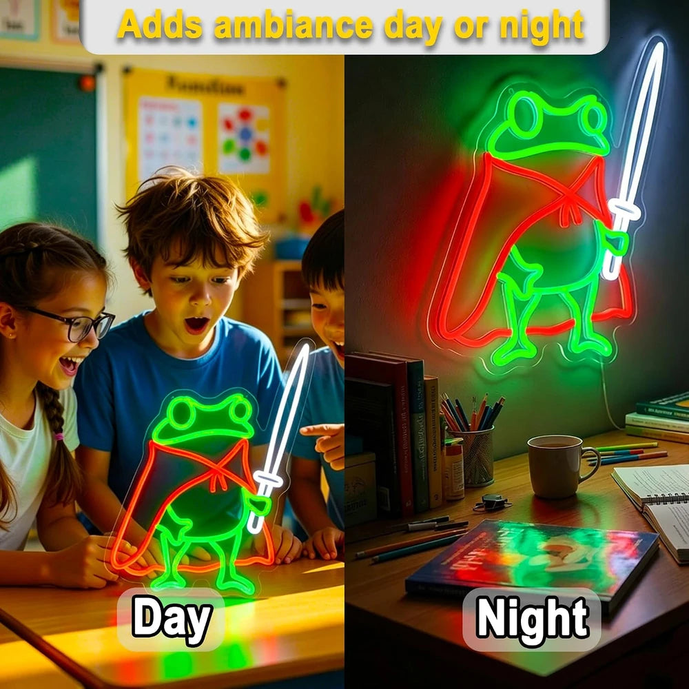 Frog Warrior Neon Sign