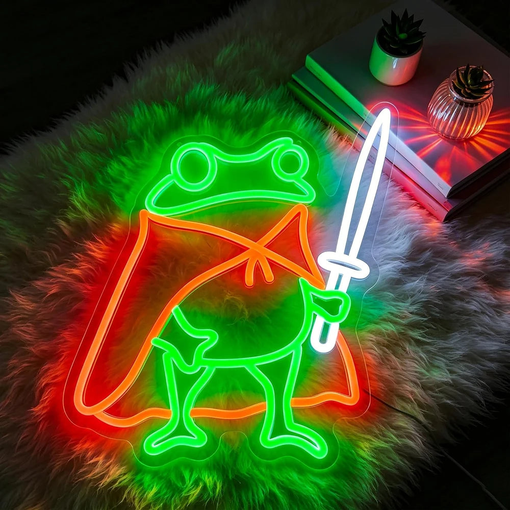 Frog Warrior Neon Sign