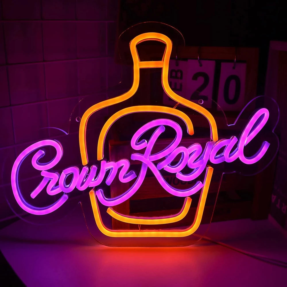 Crown Royal Canadian Whiskey Bar Neon Sign