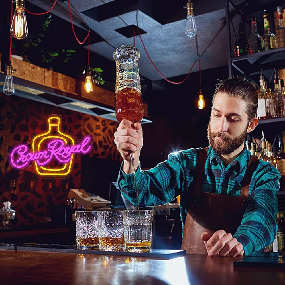Crown Royal Canadian Whiskey Bar Neon Sign
