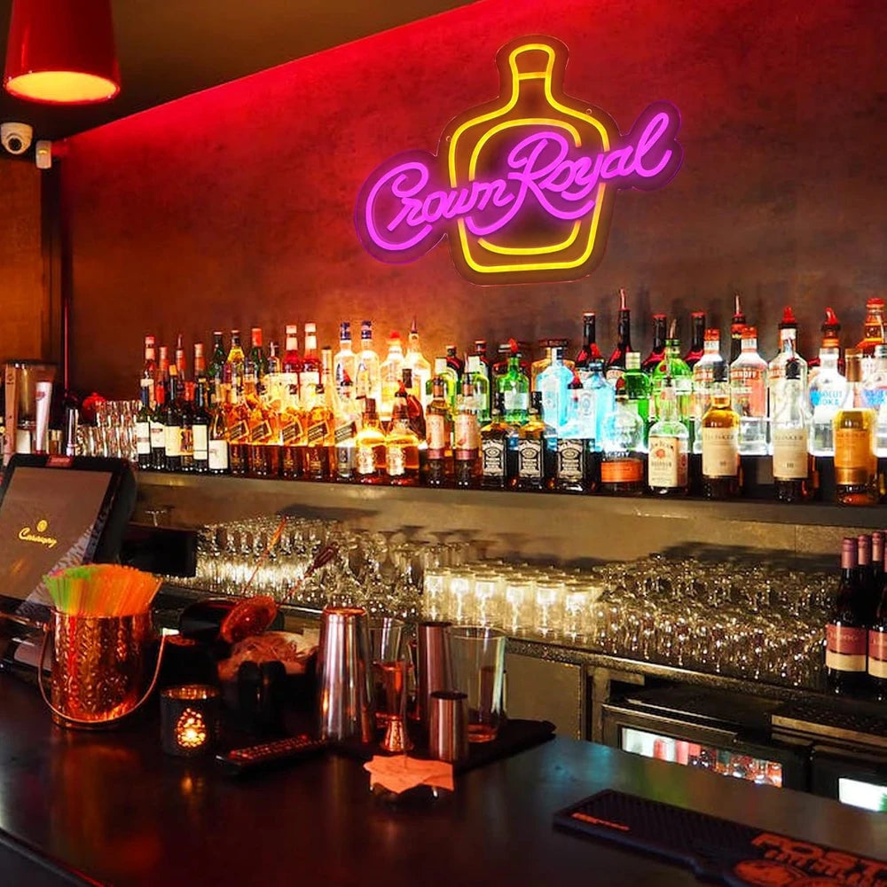 Crown Royal Canadian Whiskey Bar Neon Sign