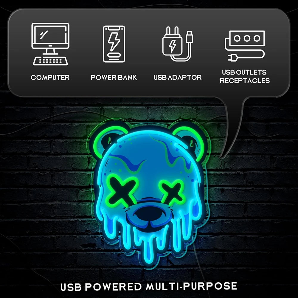 Melting Ice Bear Neon Sign