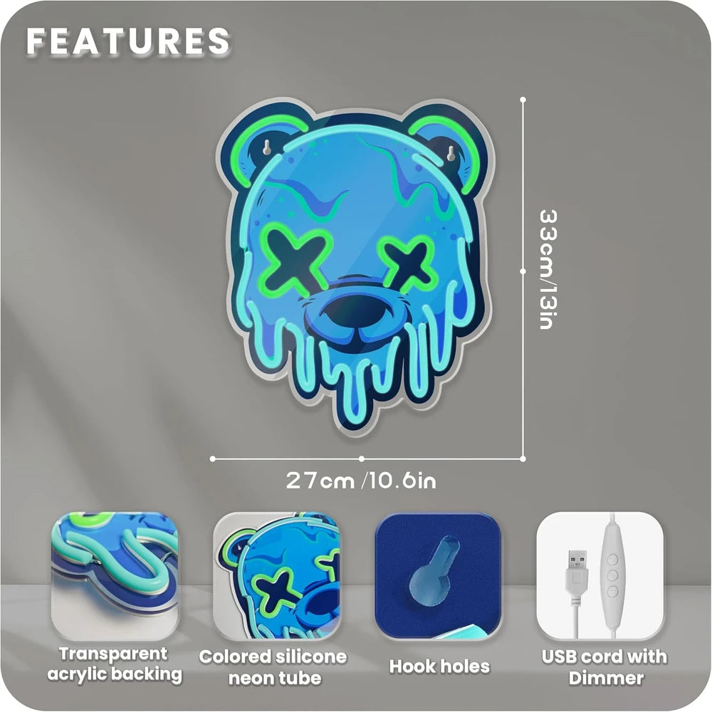 Melting Ice Bear Neon Sign