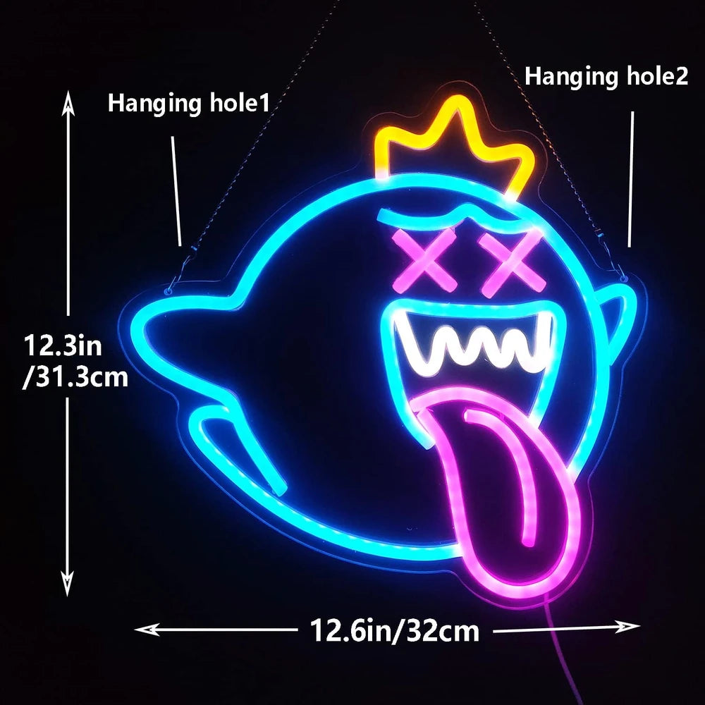 King Boo Mario Video Game Gamer Ghost LED Neon Light Sign
