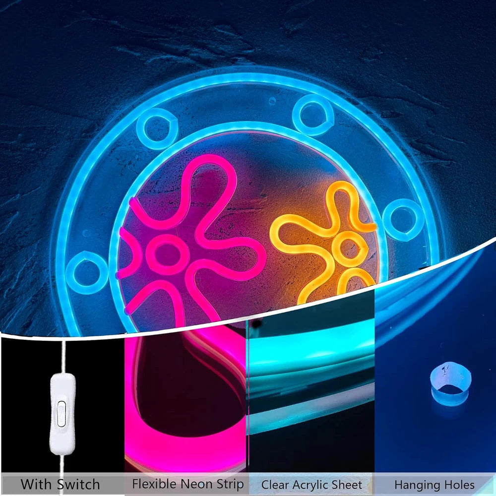 Spongebob SquarepantOcean World Porthole Neon Sign