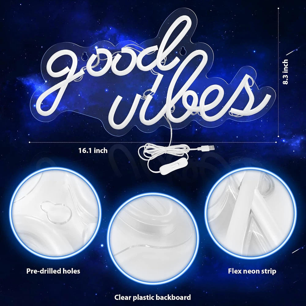 Good Vibes Neon Wall Sign