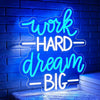 Motivational Work Hard Dream Big Neon Light Wall Sign