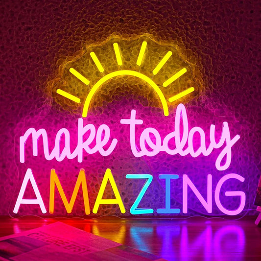 Colorful Sunrise Motivational Make Today Amazing LED Neon Sign