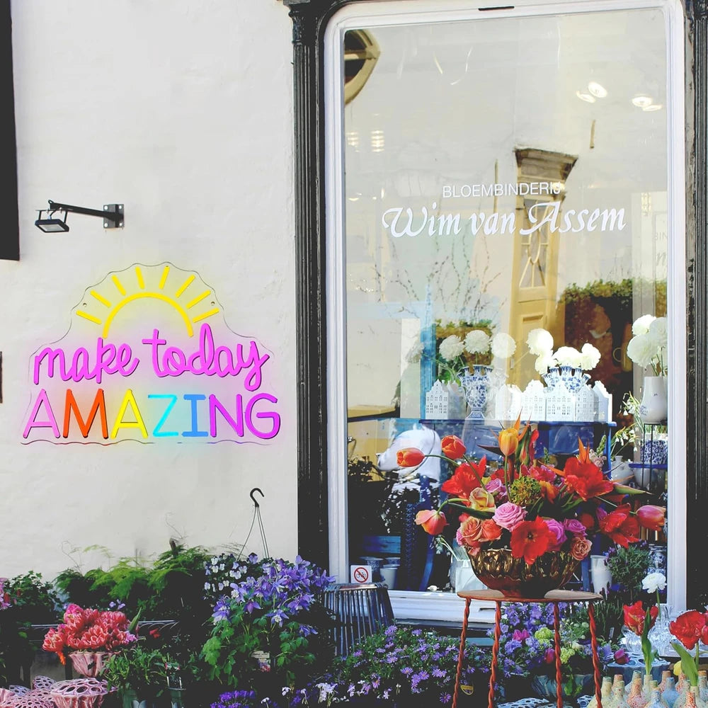 Colorful Sunrise Motivational Make Today Amazing LED Neon Sign