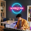 The World Is Yours Earth Planet Neon Wall Sign