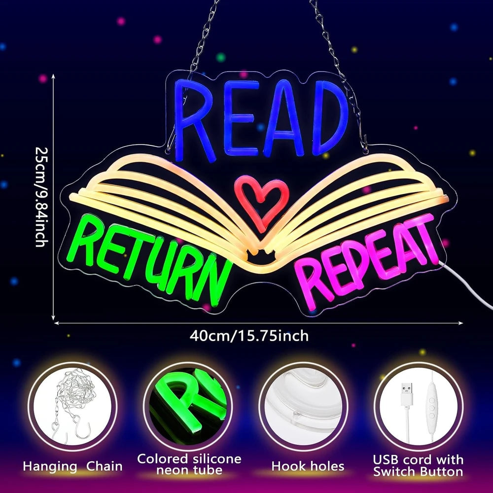 Read Return Neon Library Sign