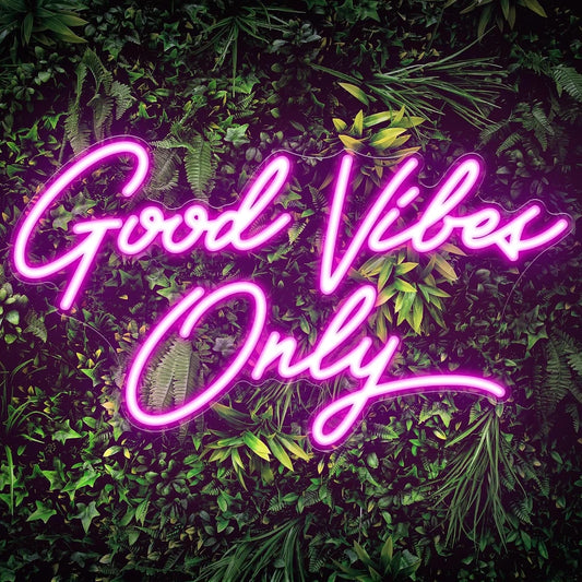 Good Vibes Only Purple LED Neon Sign