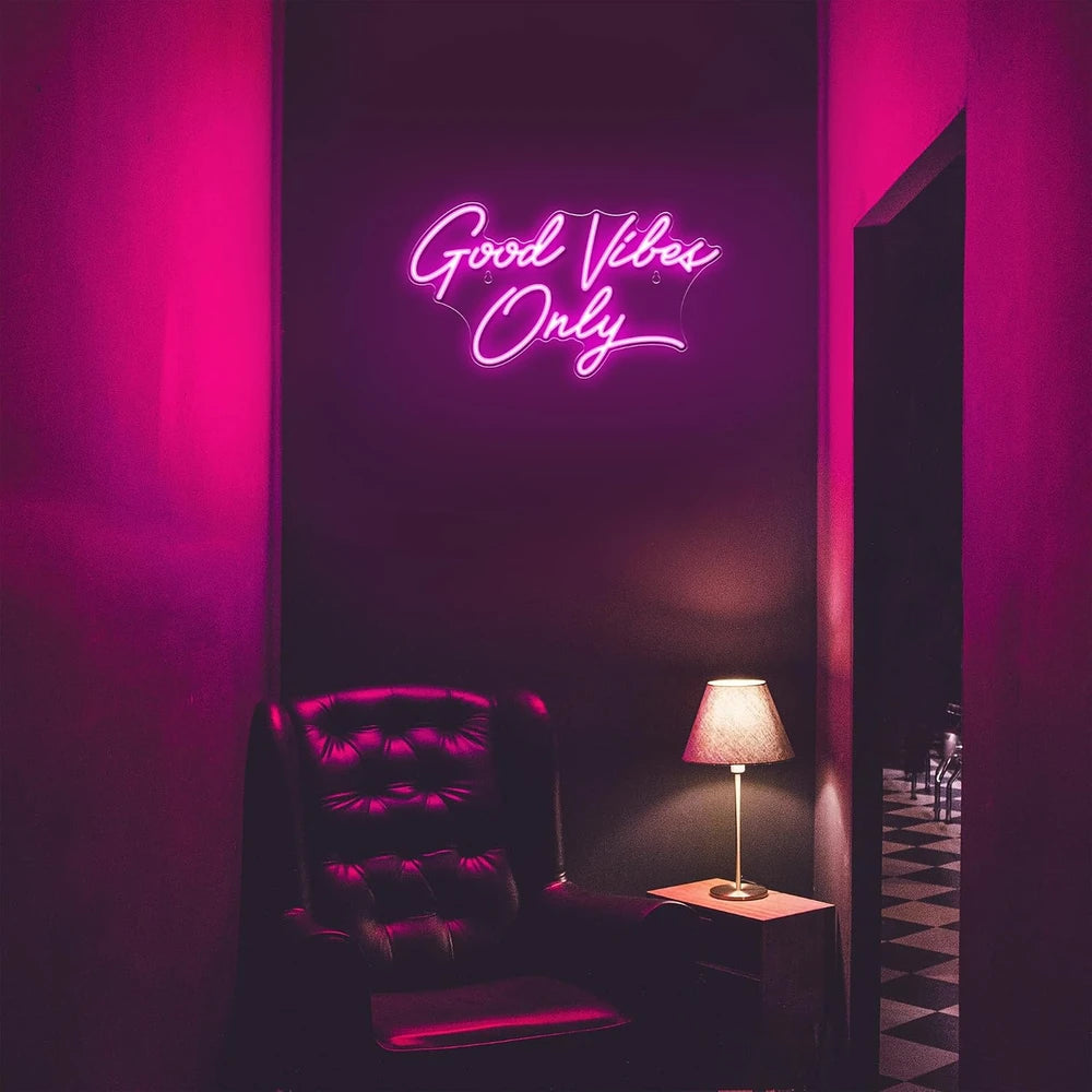 Good Vibes Only Purple LED Neon Sign