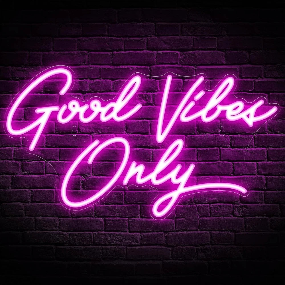 Good Vibes Only Purple LED Neon Sign