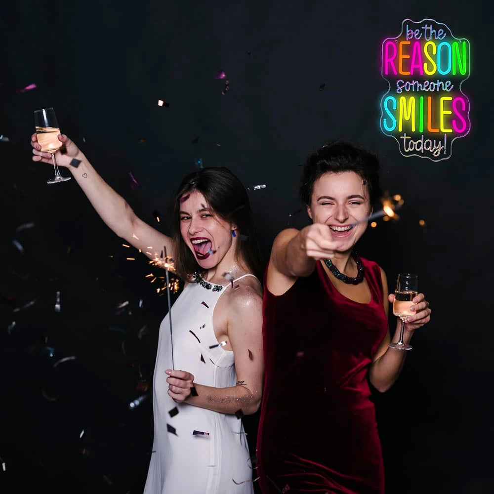 Inspirational Be The Reason Someone Smiles Today Neon Wall Sign