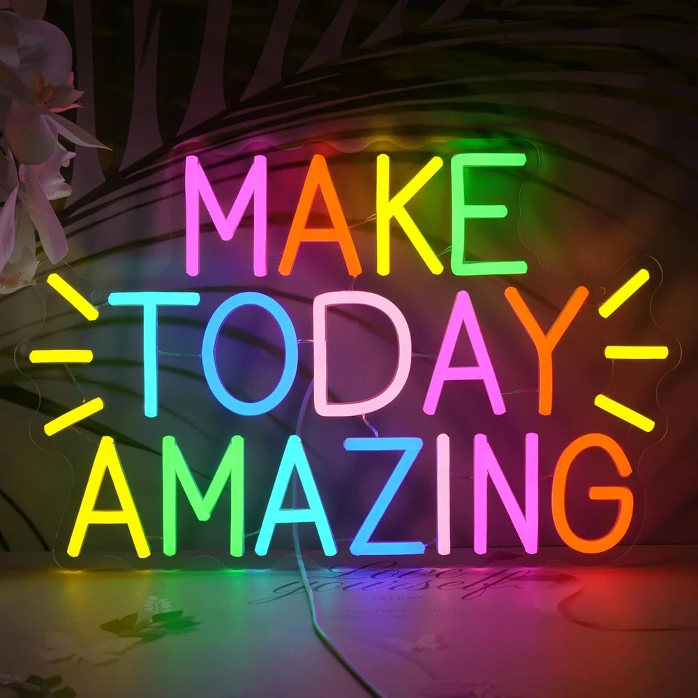 Rainbow Motivational Make Today Amazing LED Quote Neon Sign