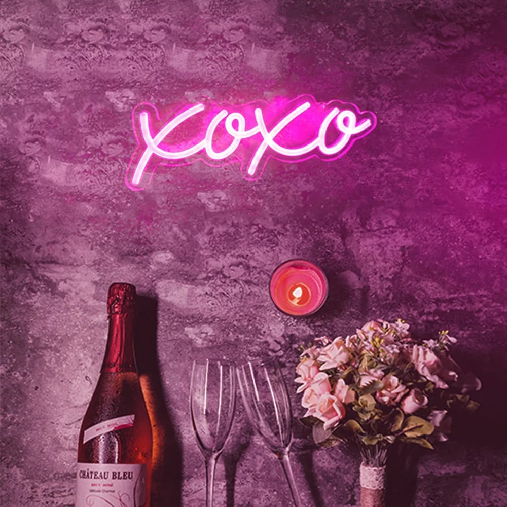 Pink XOXO LED Neon Sign