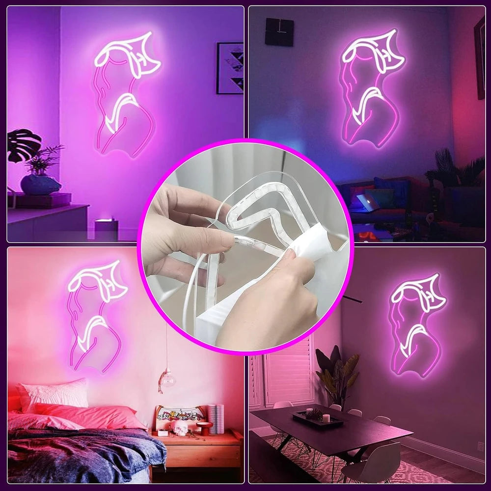 Pink Sexy Lady Neon Wall Sign