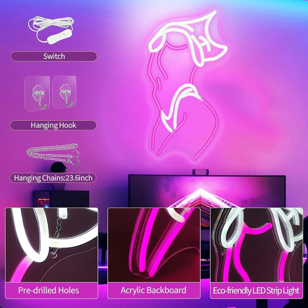 Pink Sexy Lady Neon Wall Sign