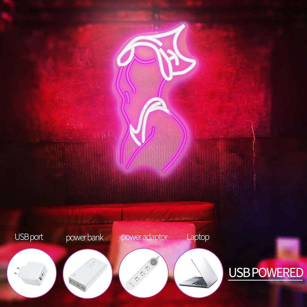 Pink Sexy Lady Neon Wall Sign