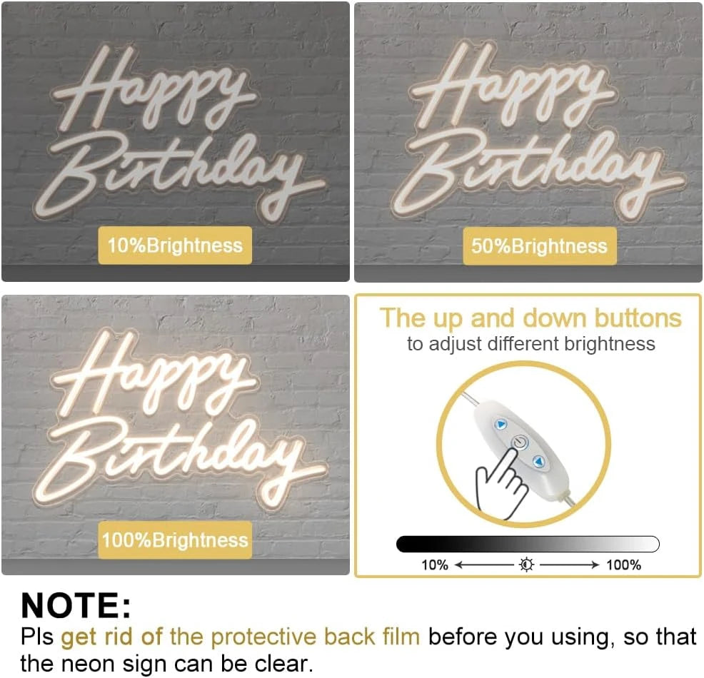 Happy Birthday Neon Sign
