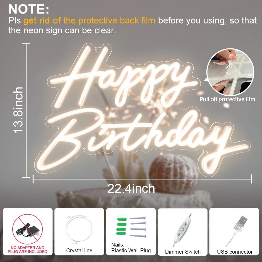 Happy Birthday Neon Sign