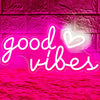Pink Good Vibes Heart Neon Wall Sign