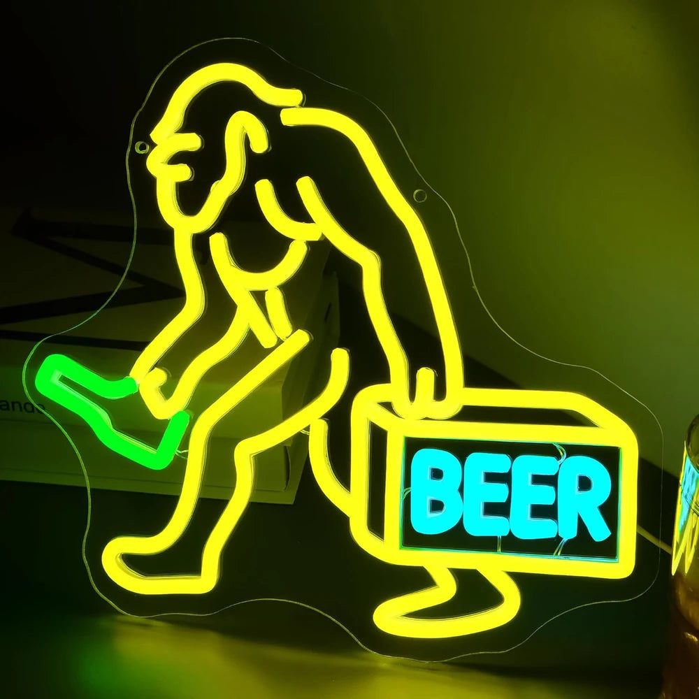 Bigfoot Sasquatch Neon Beer Wall Sign